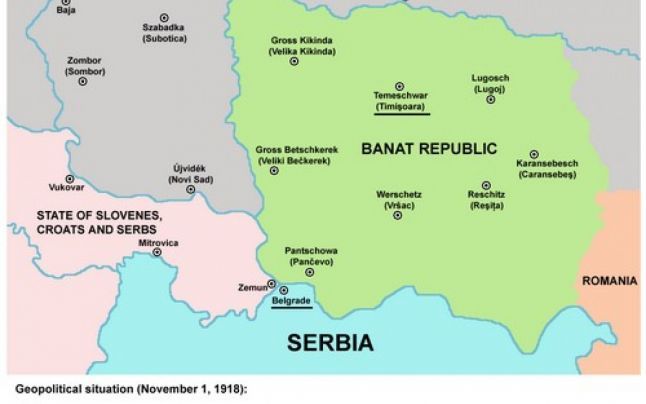 Map of the Bánát Republic