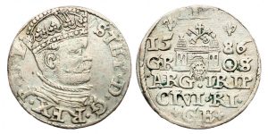 Grand Duke Báthory On The 1586 Lithuanian 3 Groschen