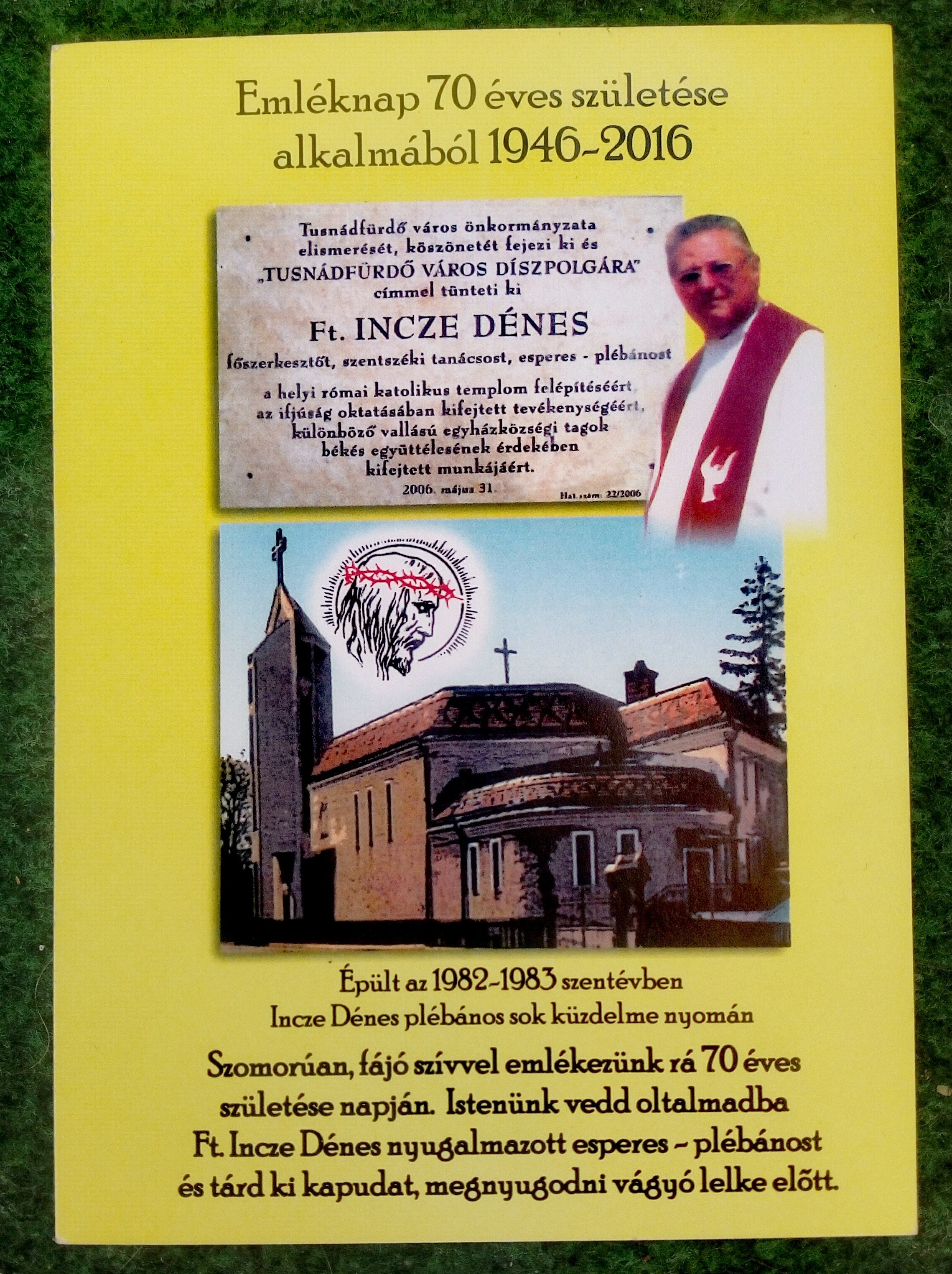 Dénes Incze’s birth card