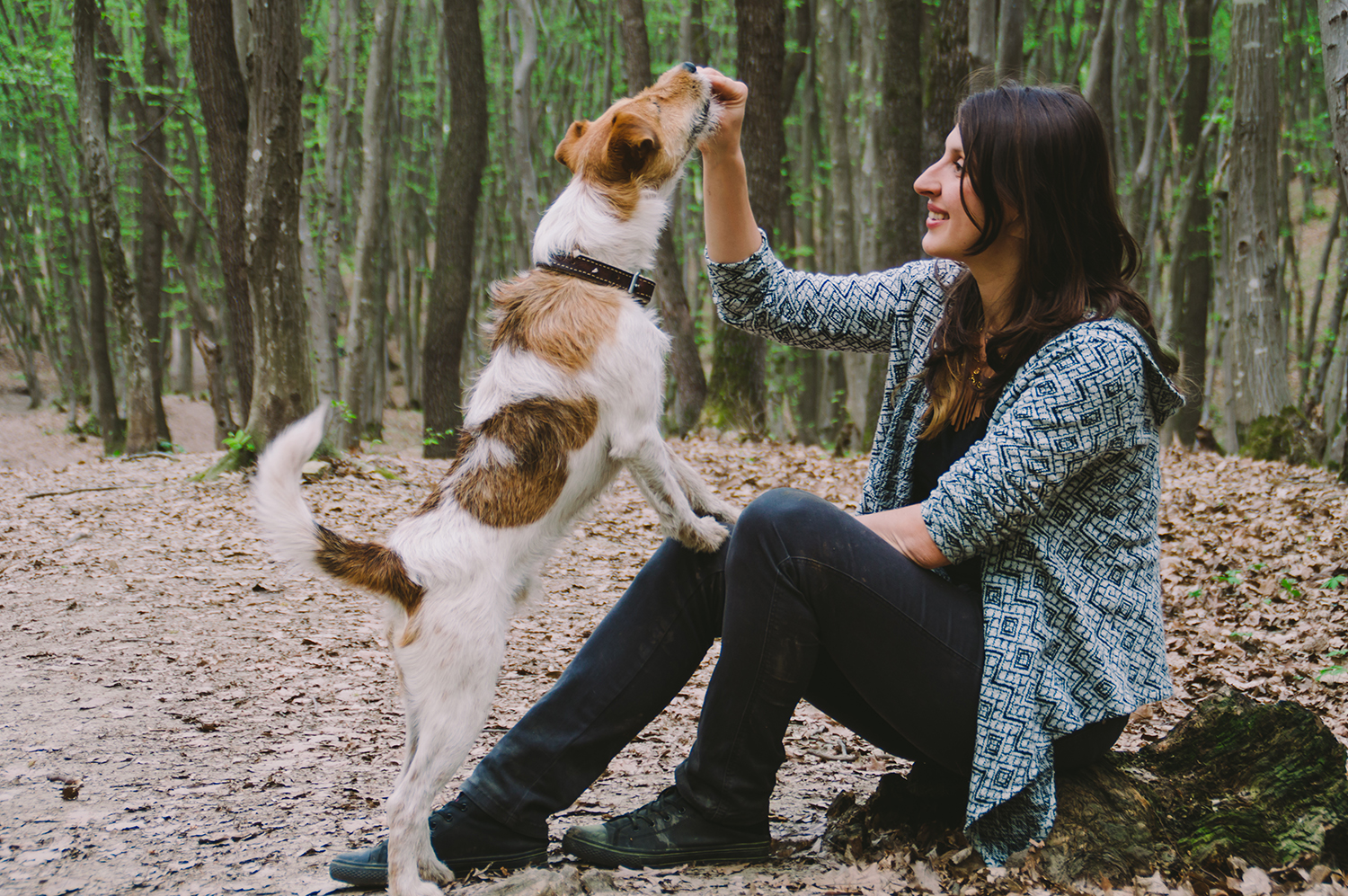 Beáta Angyalosi with dog