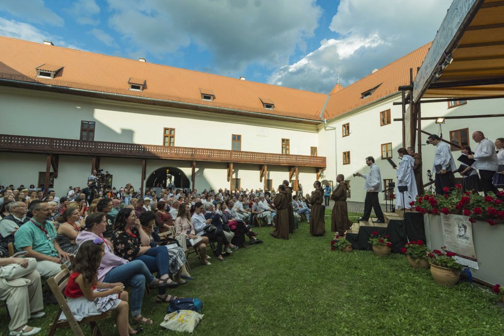 Musicians perform in historical interpretation