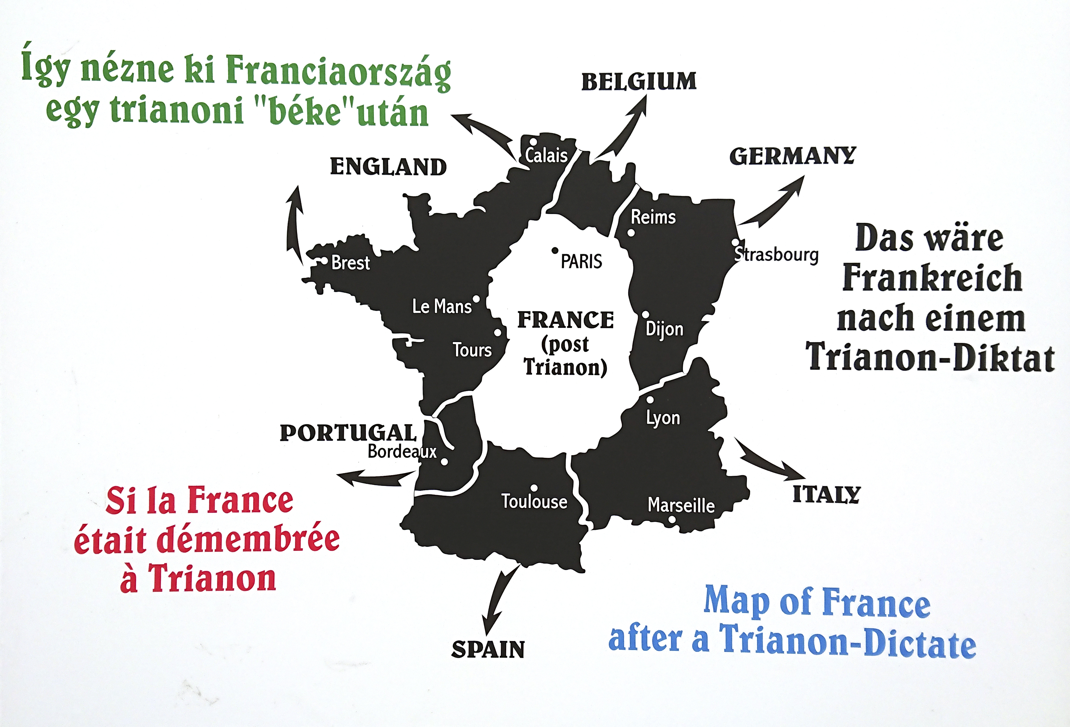 Map Of France After A Treaty Of Trianon Transylvania Now