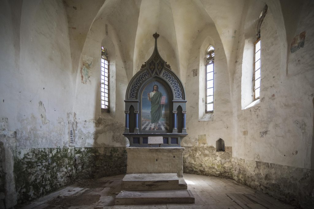 Wooden altar in the church