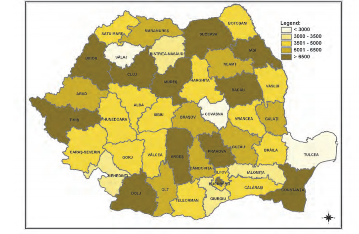 Romanian Demigrants by County
